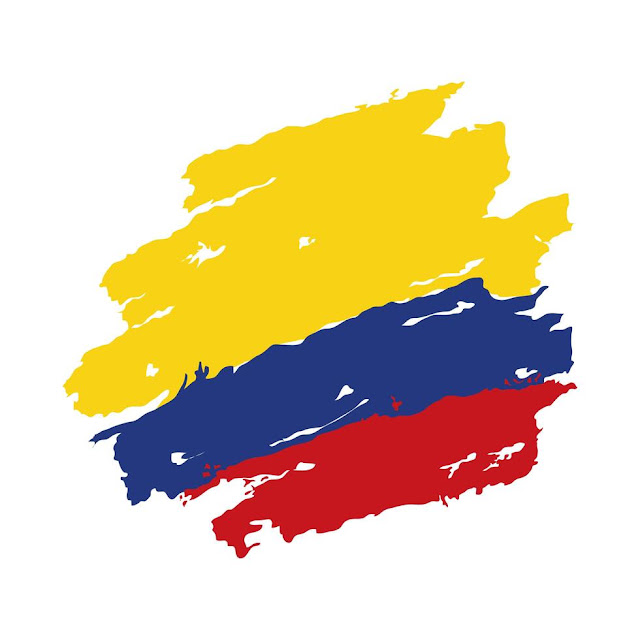 Colombia flag stroke free vector